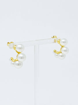 Andante Pearl Hoop Earrings | Mini Pearl Wedding Earrings