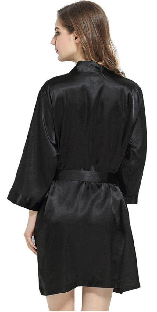 Black Satin Robe 58164065 - NKIN