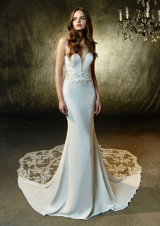 Laine by Blue by Enzoani size 12 - full front view.