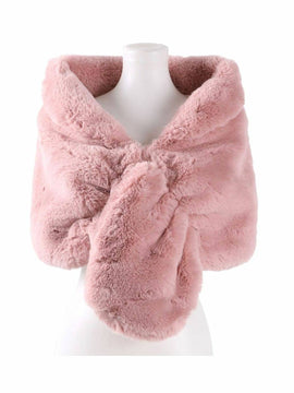 Blush Pink Winter Wedding Faux Fur Wrap