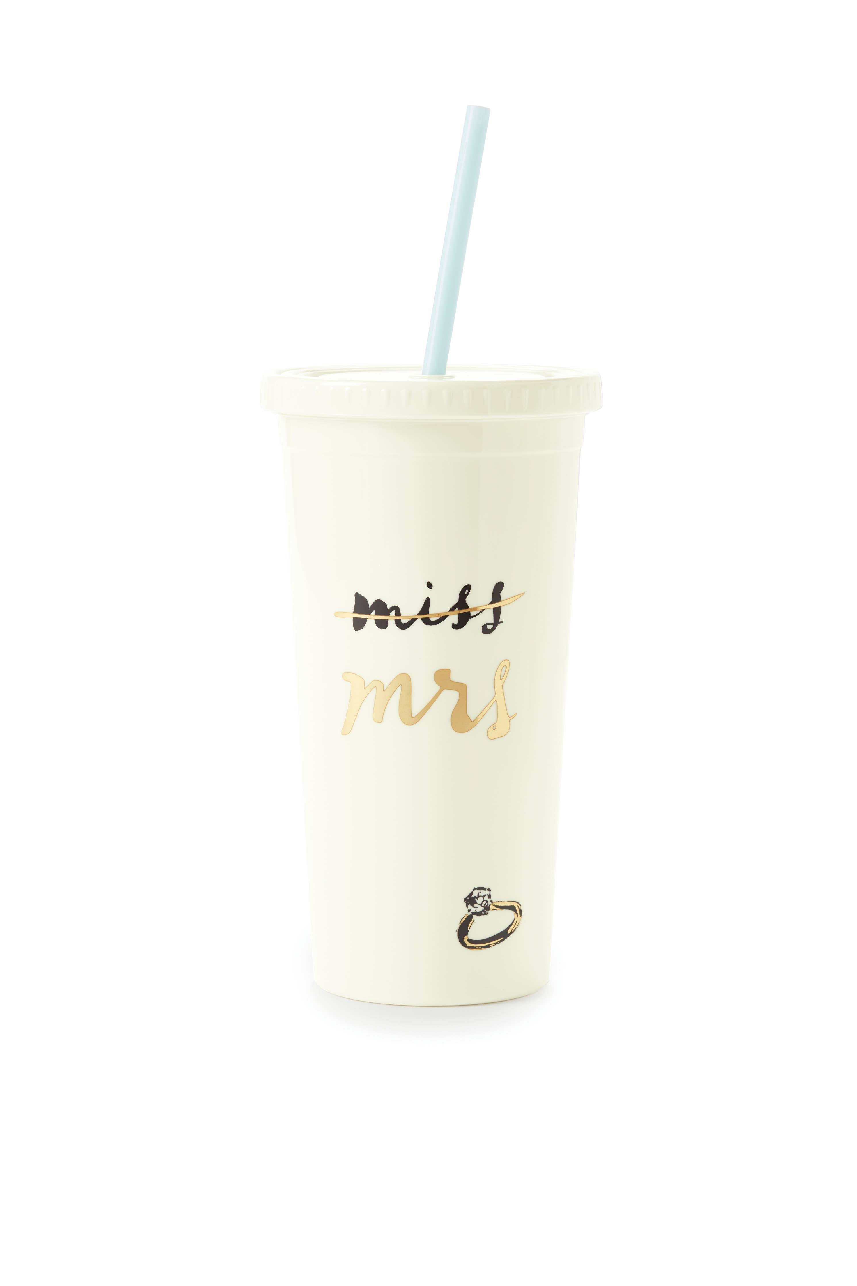 kate spade new york Tumbler With Straw, Miss To Mrs. - NKIN