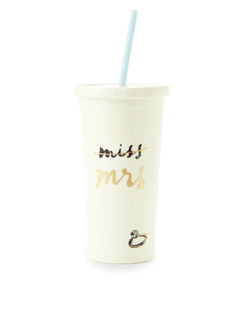 kate spade new york Tumbler With Straw, Miss To Mrs.