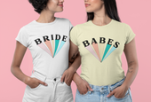 Bride Babe Retro Rainbow Tee