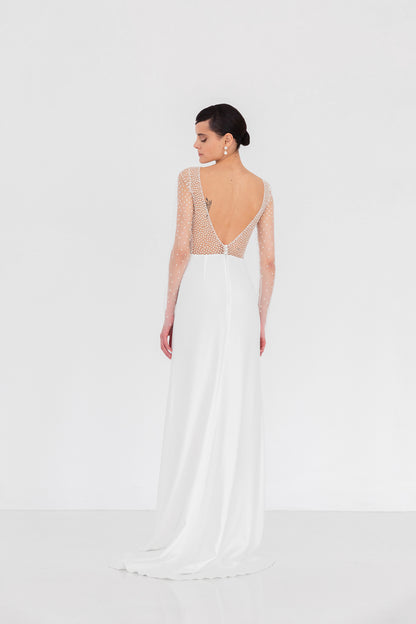Nicole by Divine Atelier in size 12 - full body back view.