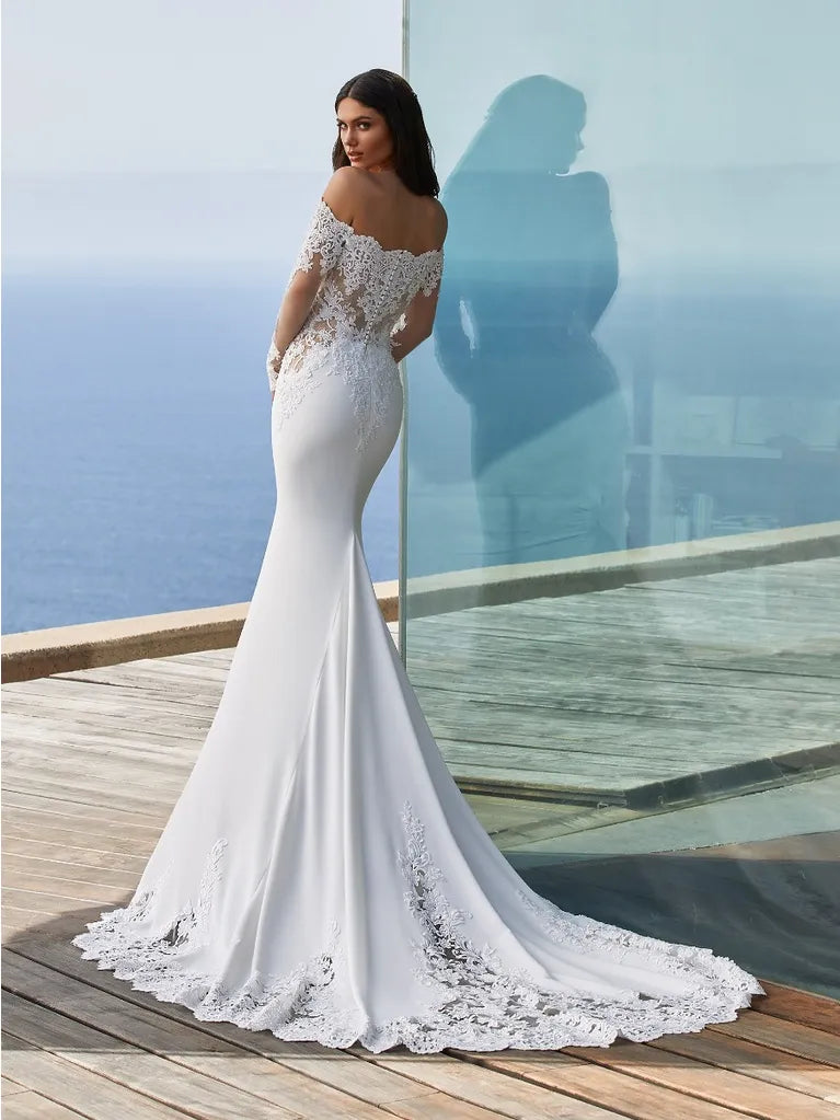 Full body back view of della by pronovias