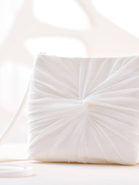 White Square Tulle Hand Bag