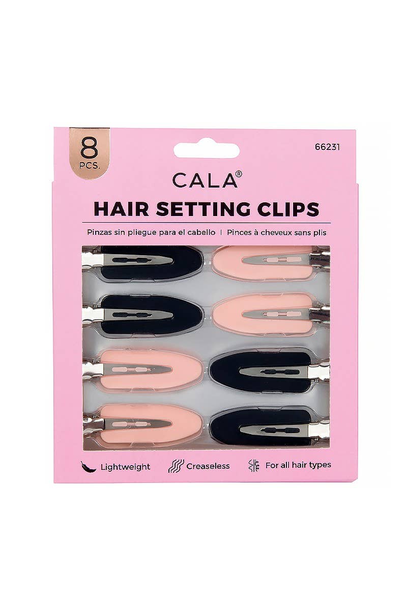 Bridesmaid Creaseless Hair Clips | Pink & Black Creaseless Clips