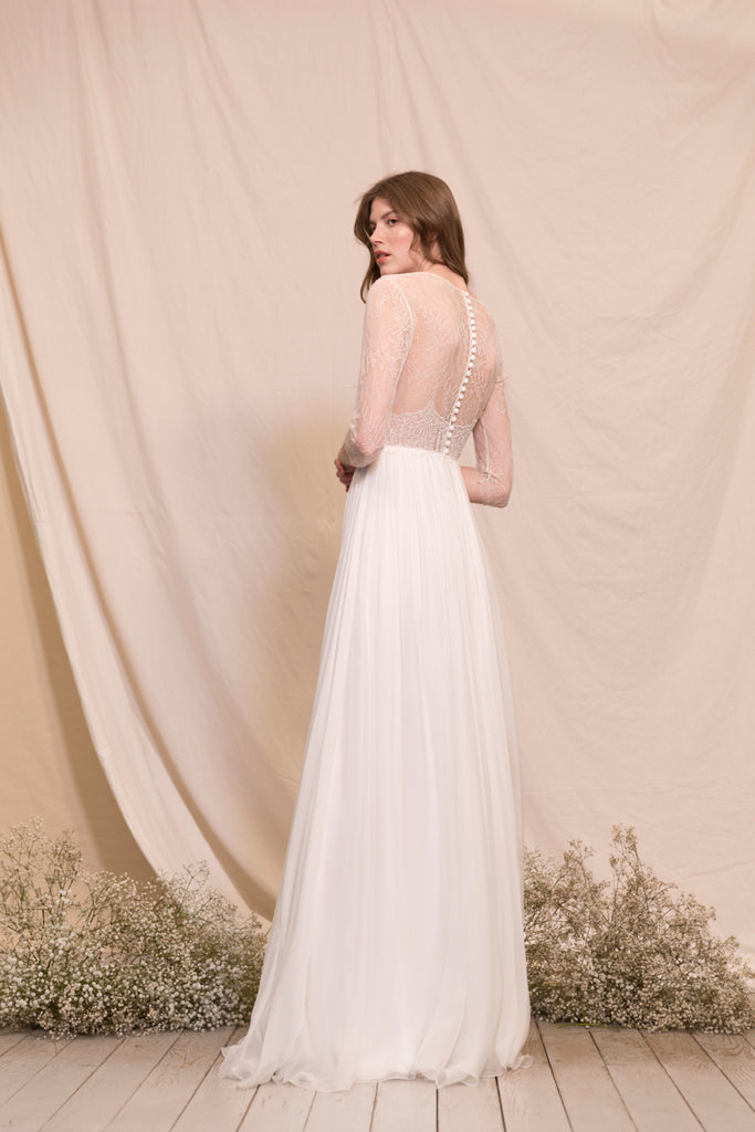 Elina by Divine Atelier in size 8 - full body back view.
