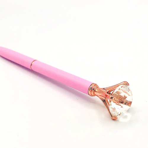 Hot Pink and Rose Gold Diamond Pen - NKIN