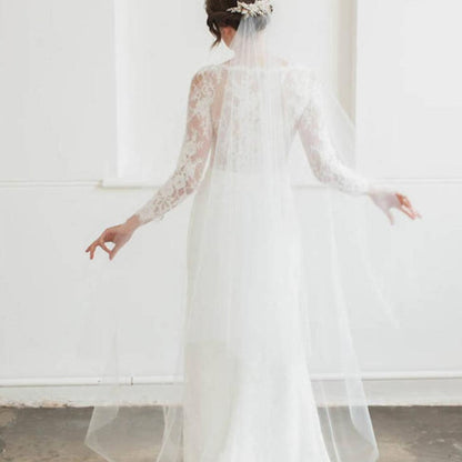 Chapel Length Raw Edge Veil - NKIN