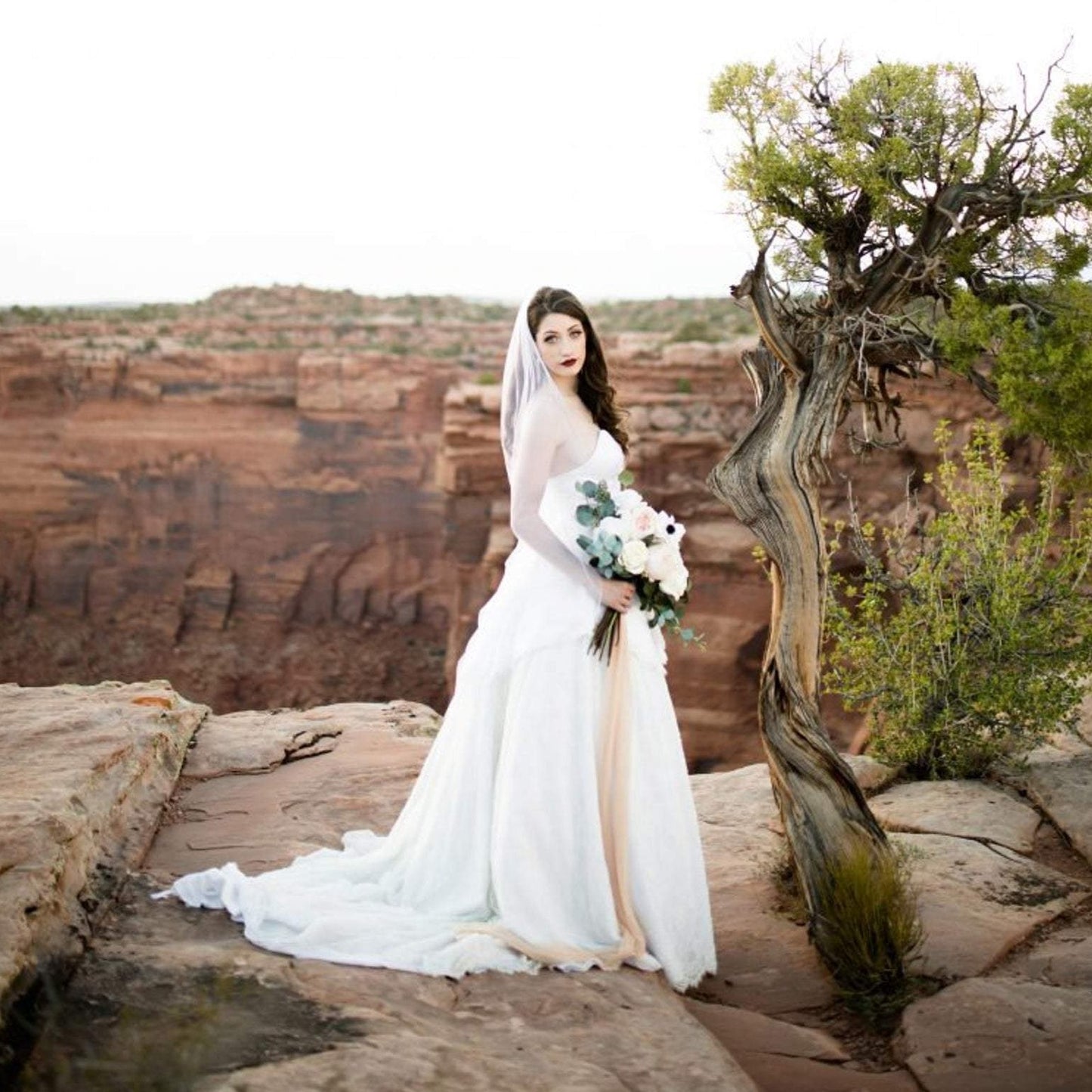 Raw Edge Waltz Length Veil - NKIN