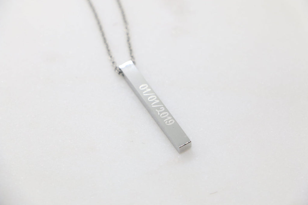 Four Sided Personalized Bar Necklace - NKIN