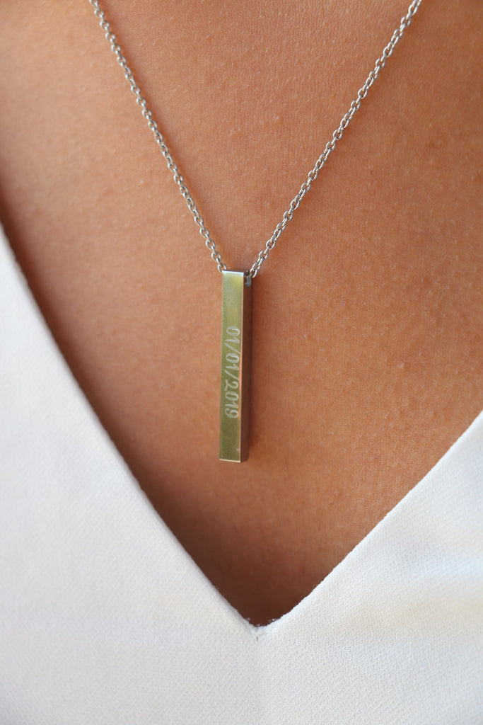 Four Sided Personalized Bar Necklace - NKIN