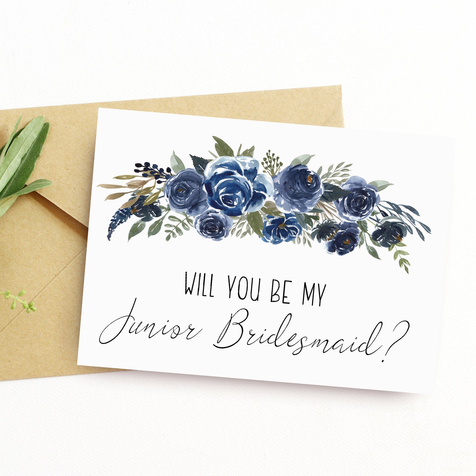 Personalized Navy Bridal Party Card - NKIN