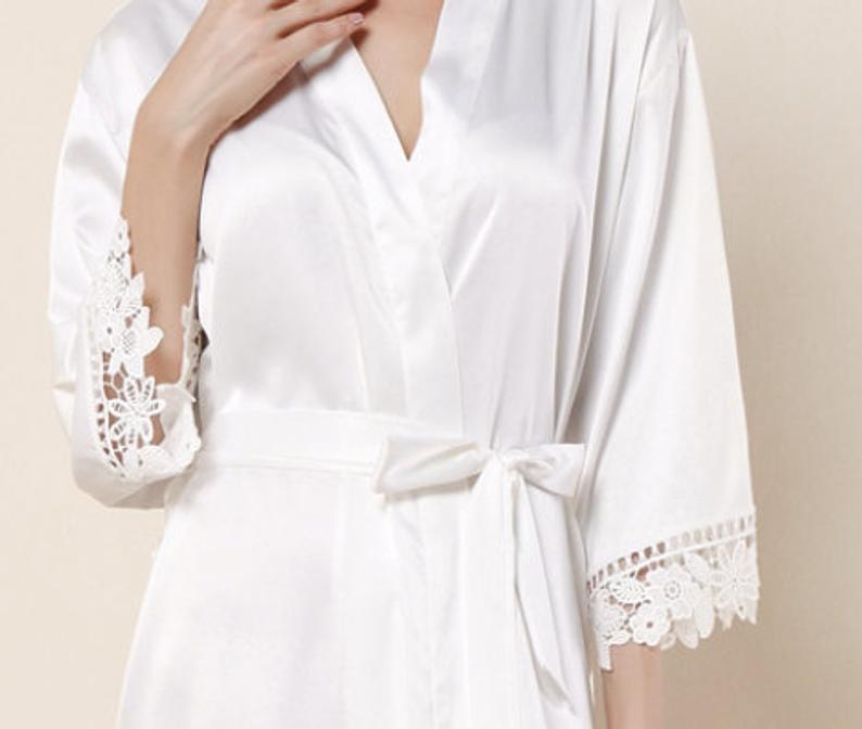 White Chunky Lace Robe - NKIN
