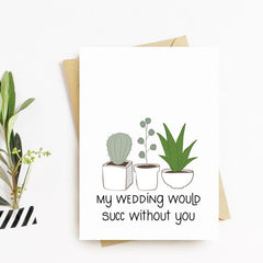 Succulent Themed Wedding Card - NKIN