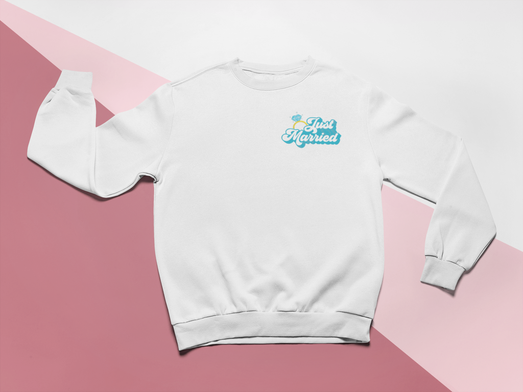 Just Married Embroidered Crewneck - NKIN