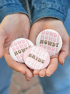 Bride/Howdy Pinback Button