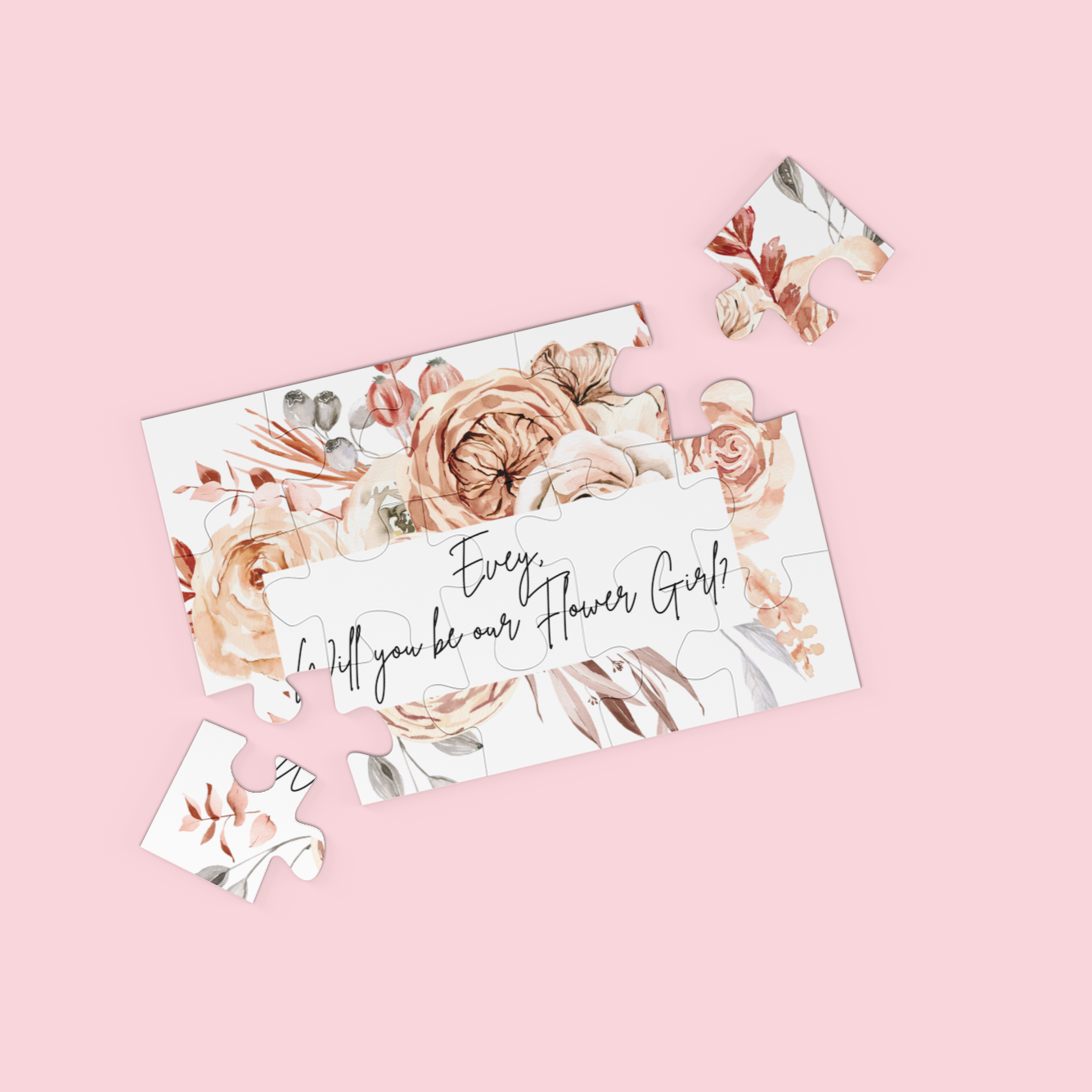 Dusty Orange Flower Girl Proposal Puzzle - NKIN