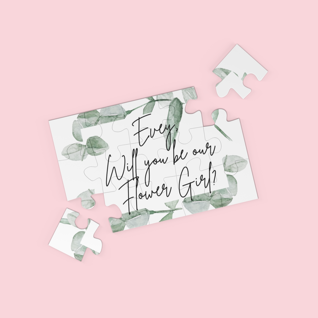 Eucalyptus Flower Girl Proposal Puzzle - NKIN